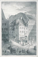 Grüner H.L. – Das „Bäckerhäuslein“ a. d. Hochbrückenstraße Tal. 1869