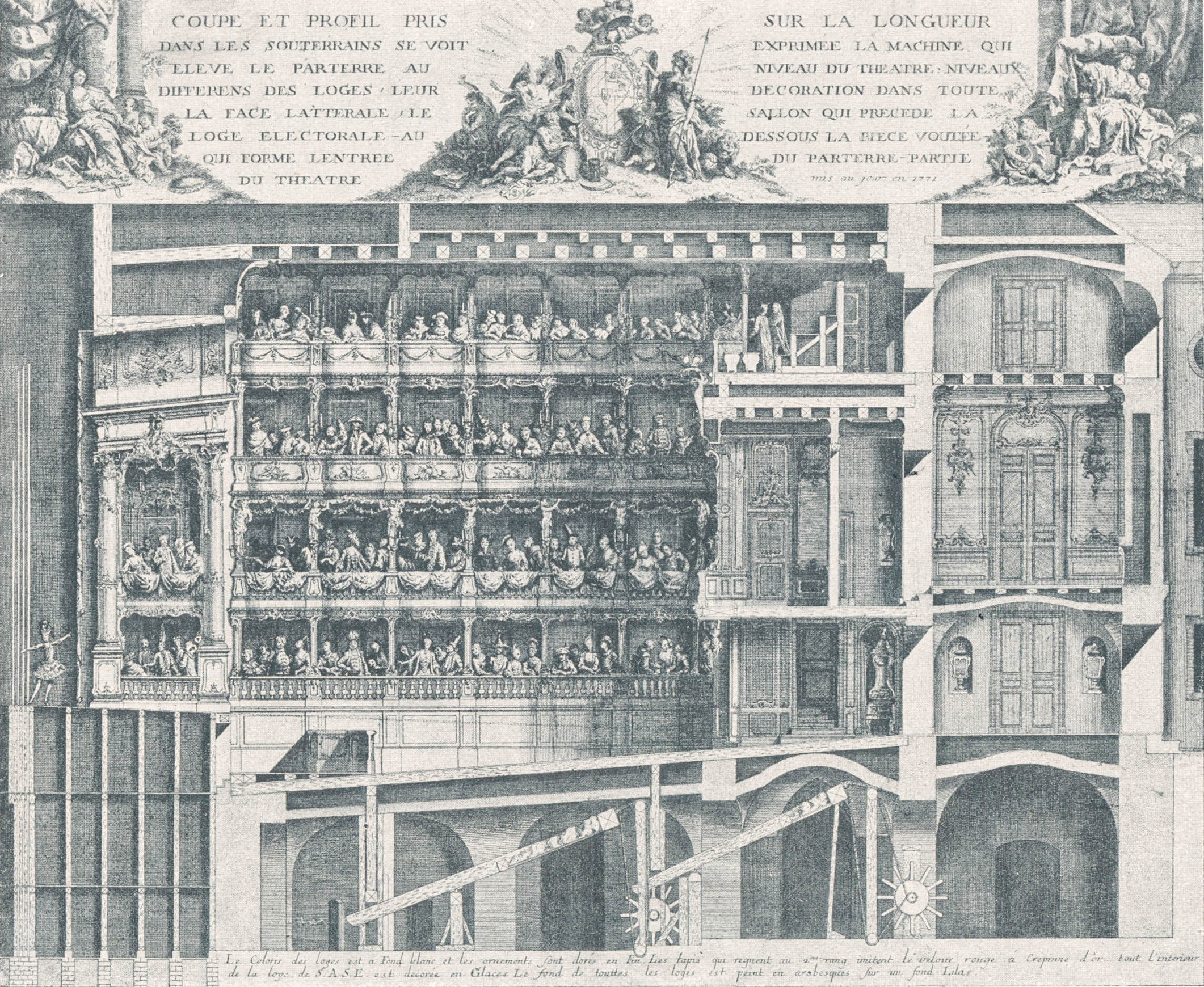 Längsschnitt des kgl. Residenztheateers 1772
