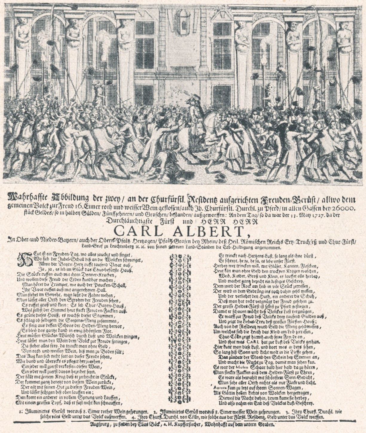 Festlichkeit anläßlich der Erbhuldigung der Landstände an Carl Albert 