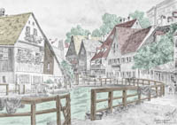 Ruppert Otto von - Quellengasse in der Au gegen Norden