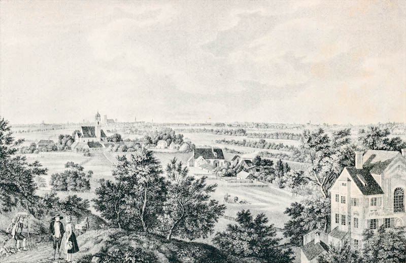 München von der Südseite, im Vordergrunde Thalkirchen und Maria Einsiedel