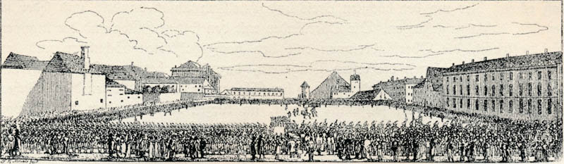 Bürgermilitär auf dem alten Max Josephplatz