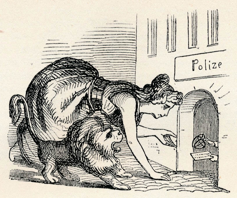 Bavaria holt sich eine Paßkarte und für Leo einen Maulkorb