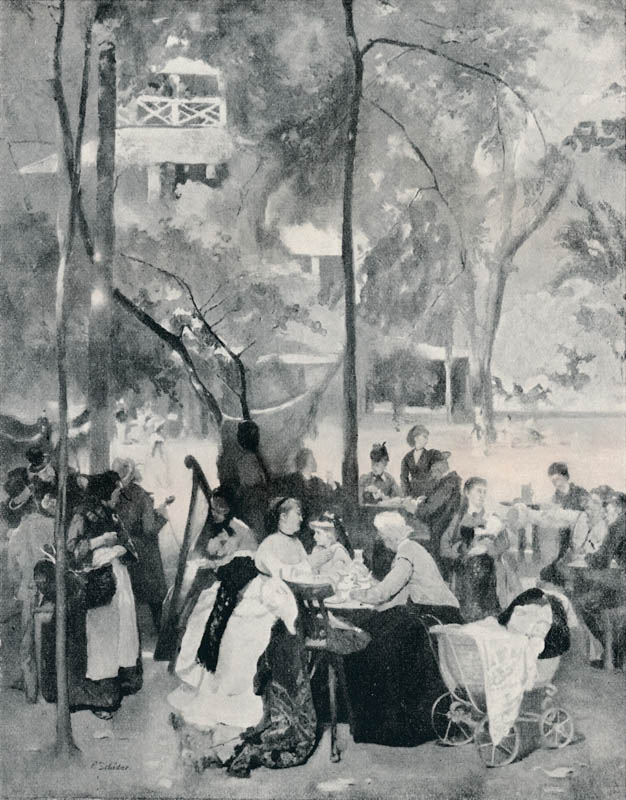 Am Chinesischen Turm im Englischen Garten um 1880