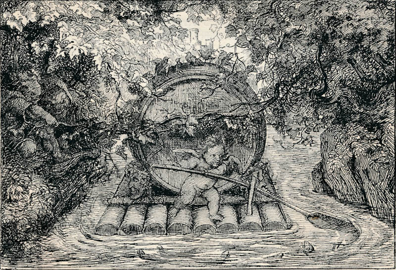 Amor ein Faß flosend