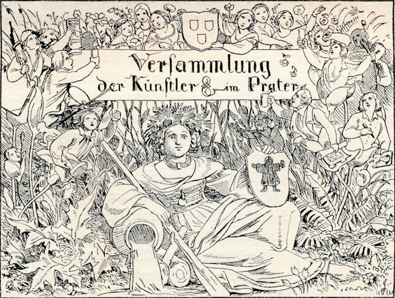 Versammlung der Künstler im Prater (Einladungskarte)