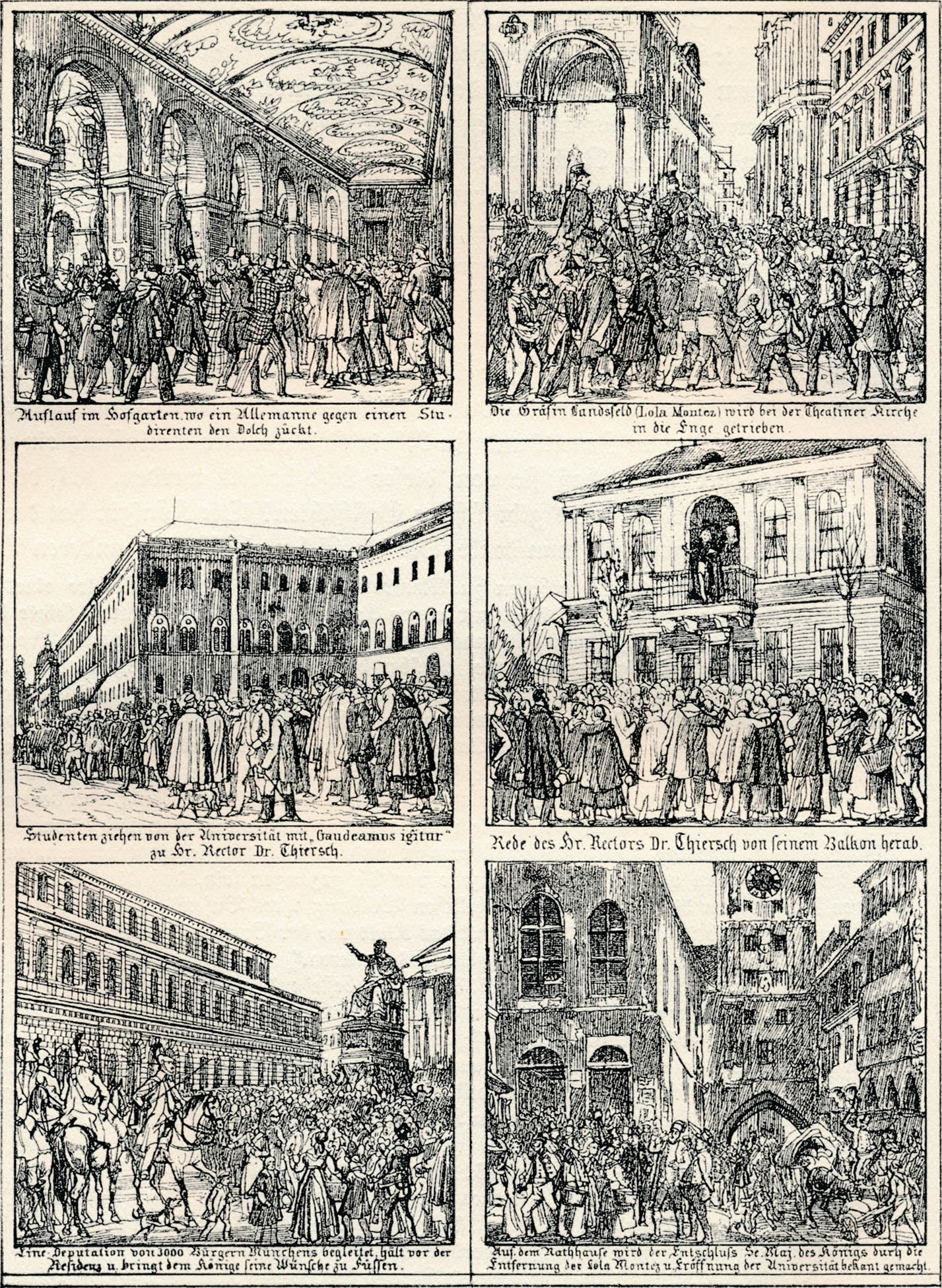 Gedenkblatt der Volksbewegung  in München 9. bis 12. Februar 1848