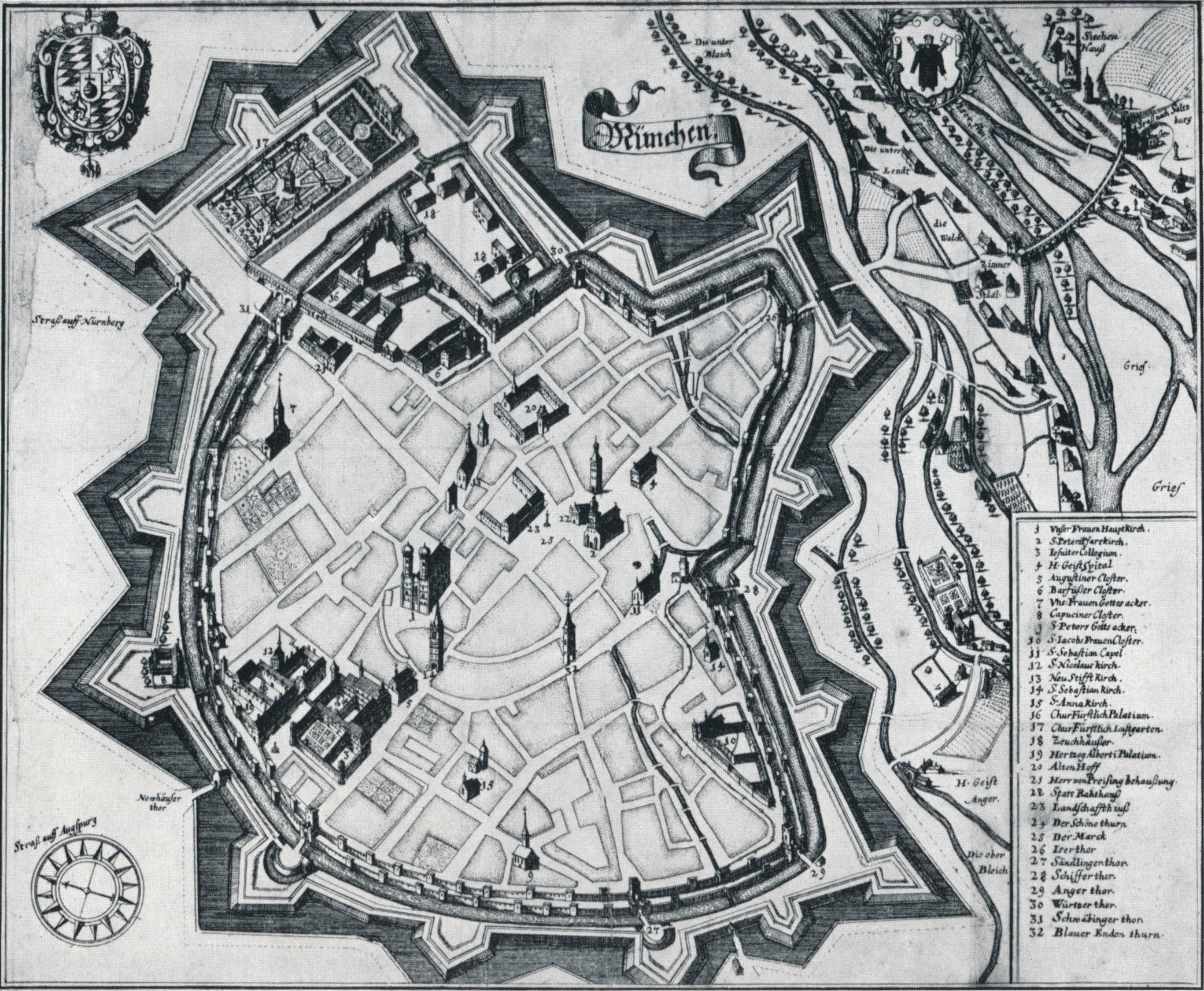 Plan von München aus dem jahre 1705
