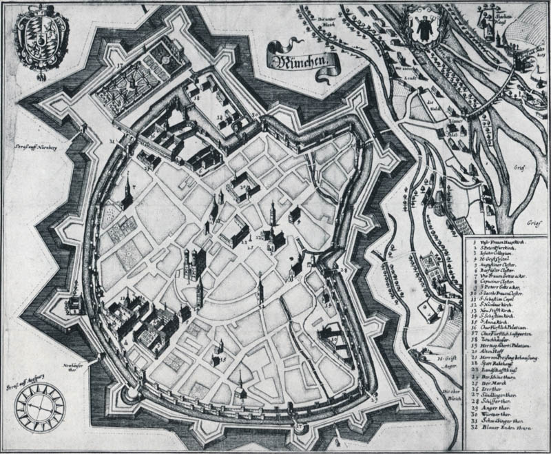 Plan von München aus dem jahre 1705