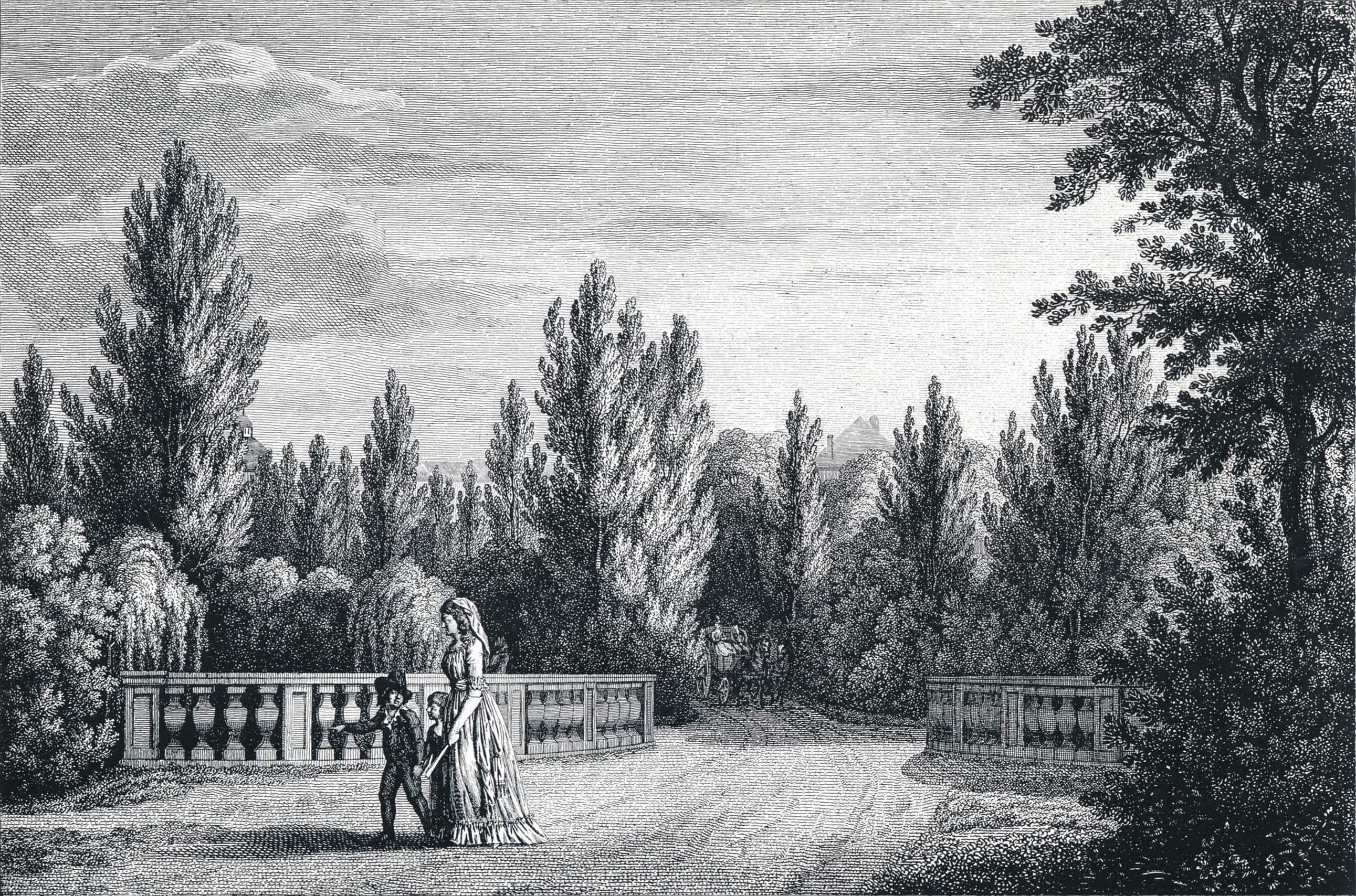 Die Brücke beim Eingang in den englischen Garten bey München