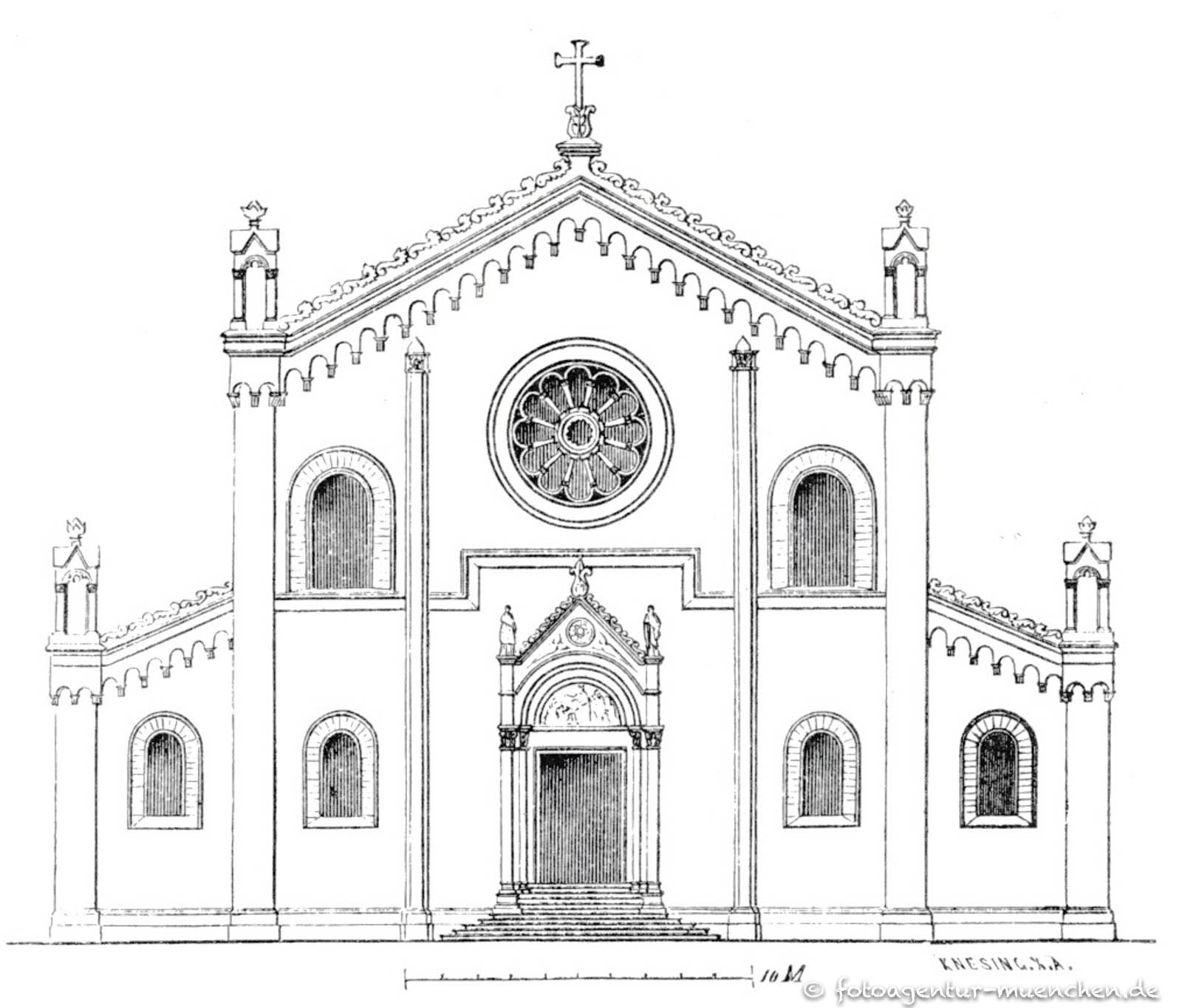 Die Allerheiligen Hofkirche. Frontansicht