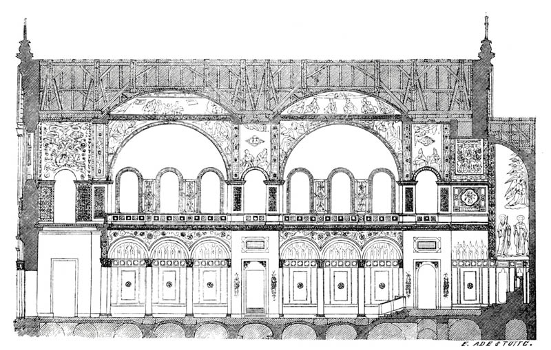 Die Allerheiligen-Hofkirche. Längsdurchschnitt