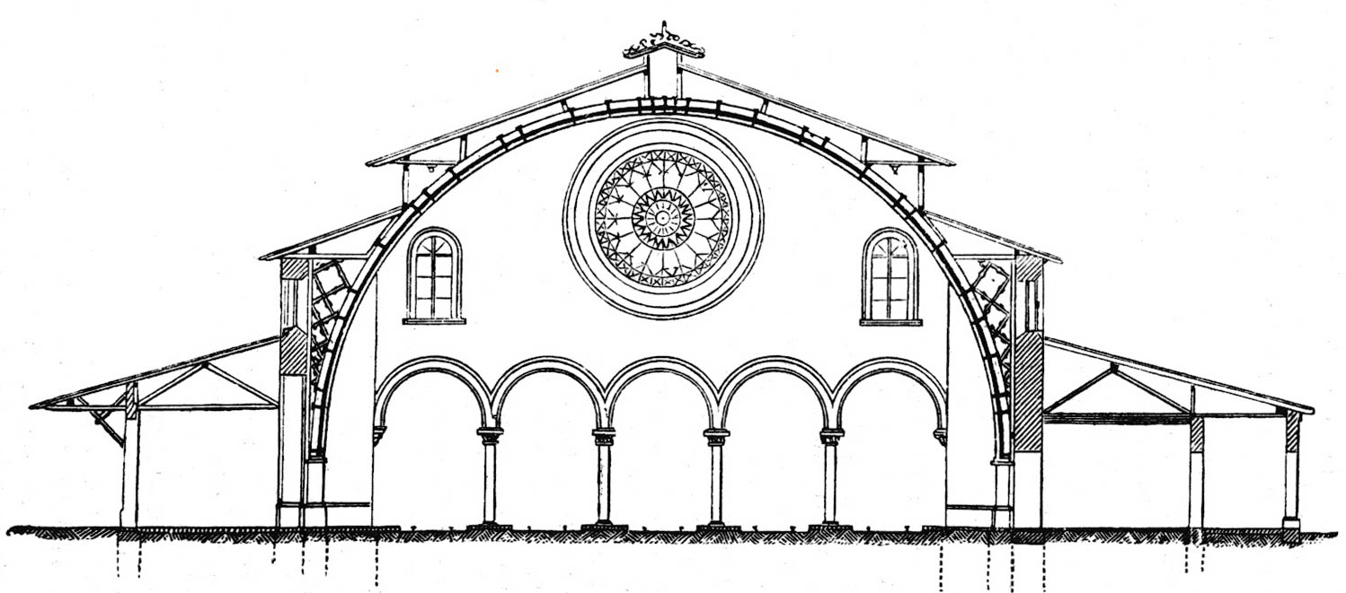 Einsteighalle des Staatsbahnhofes. Querschnitt
