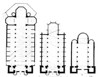  – Die Pfarrkirche St. Peter in den verswchiedenen Phasen ihrer baulichen Entwicklu