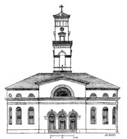  – Die ältere protestanische Pfarrkirche. Frontansicht