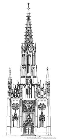  – Die Mariahilf-Kirche in der Au. Frontansicht