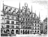  – Neue Rathaus. Fassade gegen den Marienplatz