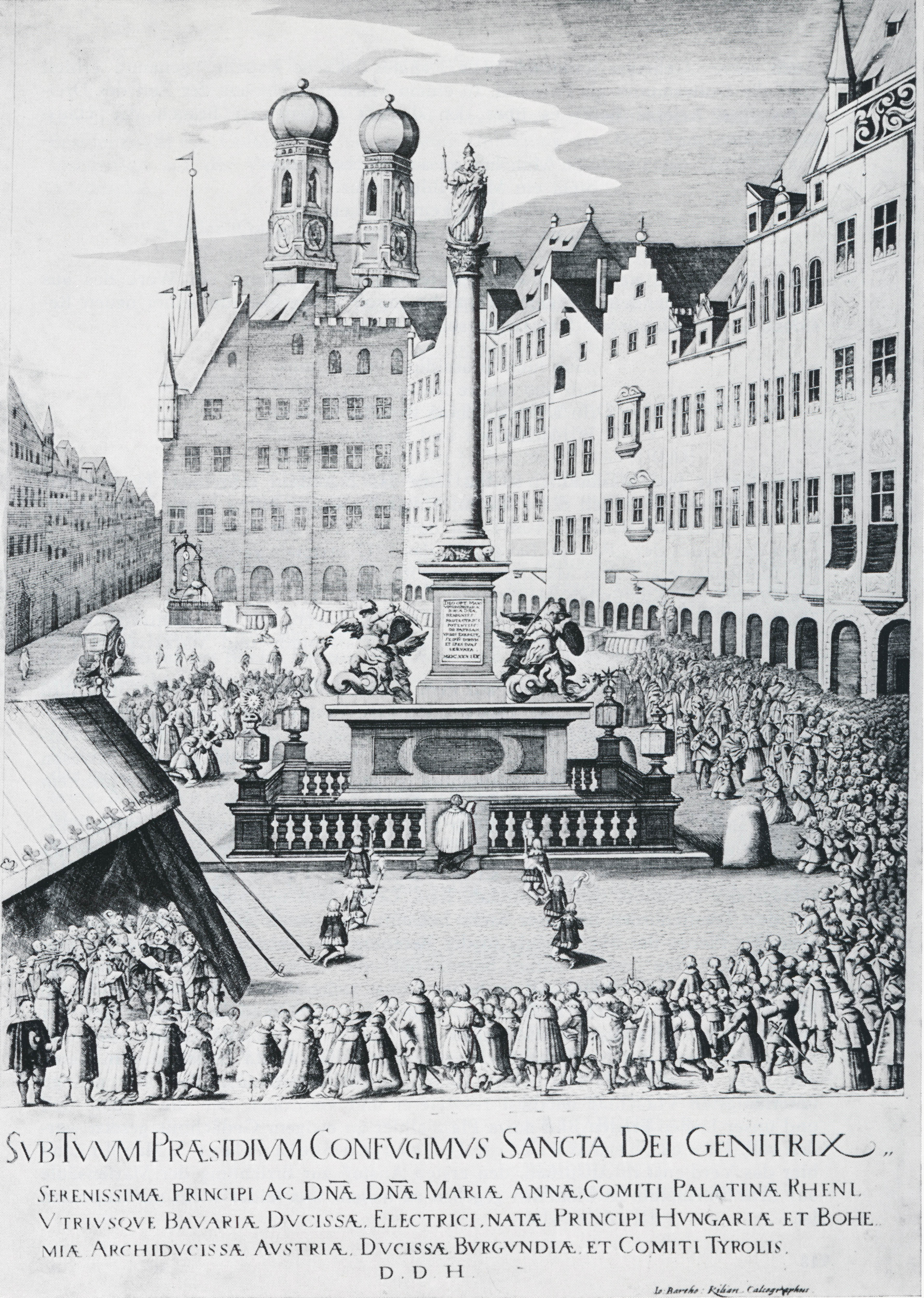 Andacht an der Mariensäule