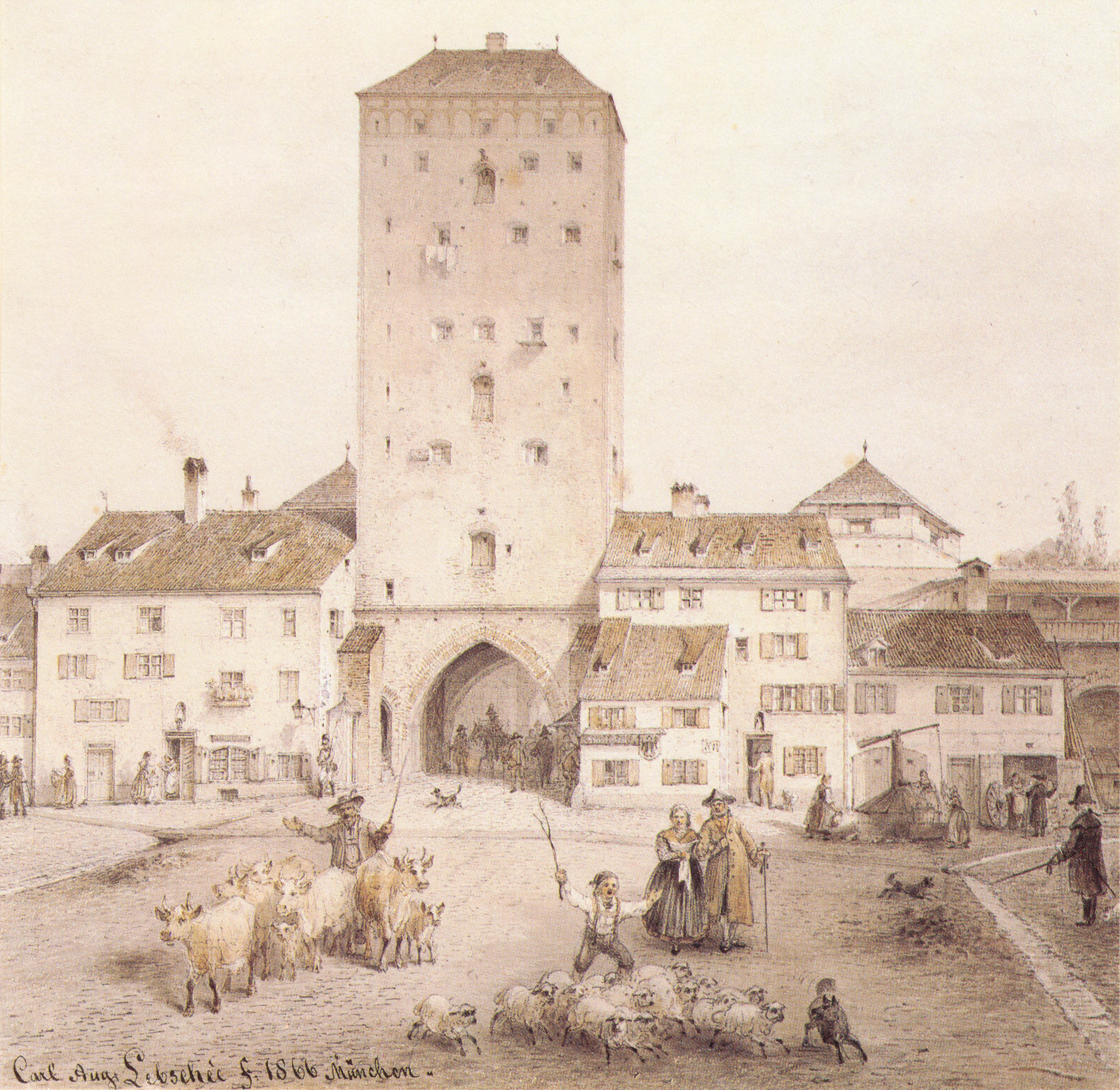 Das Isartor, Stadtseite