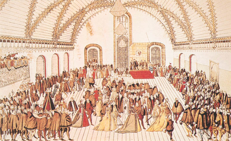 Der große Saal des Alten Rathauses gegen Osten