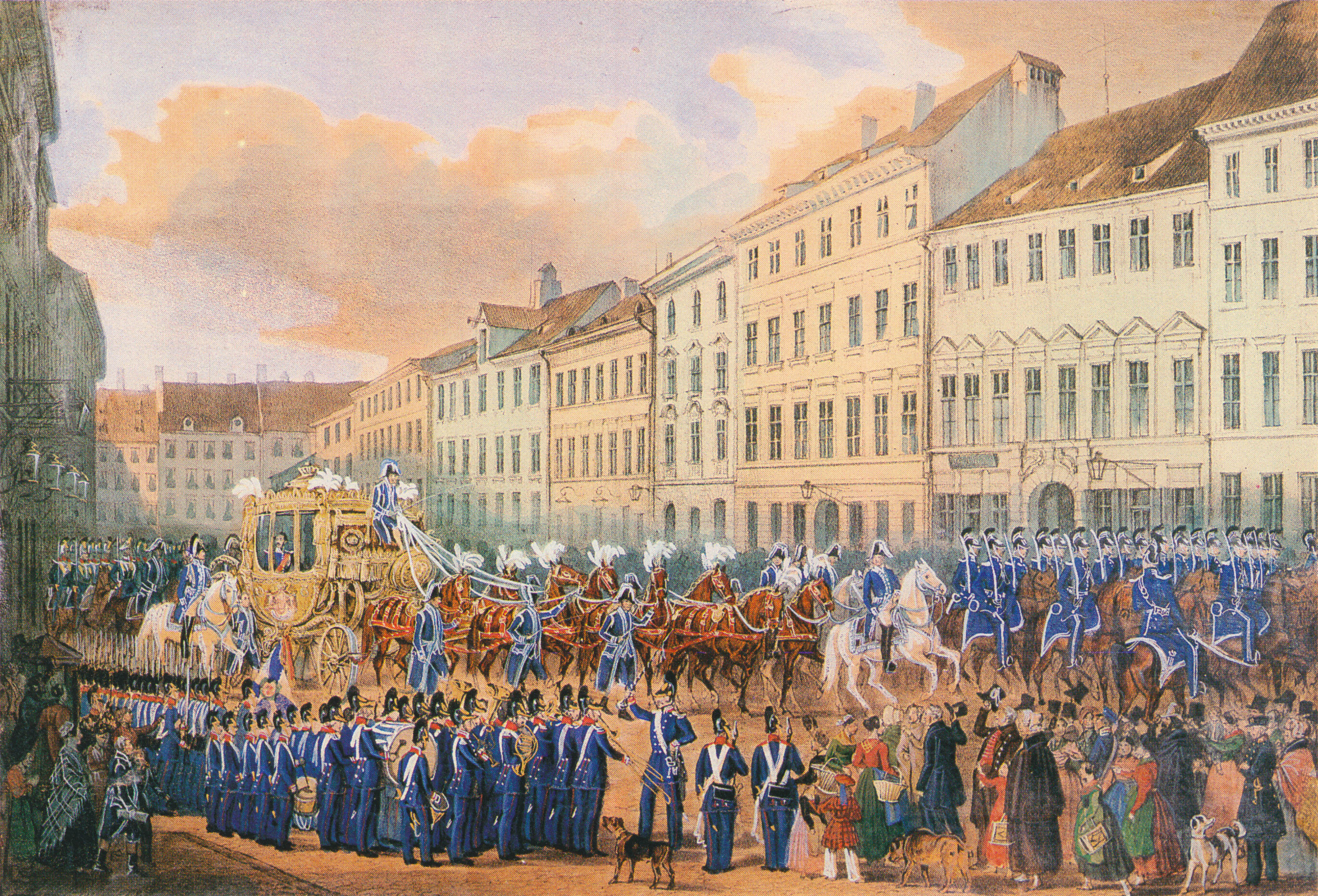 Feierliche Auffahrt König Max II. Eröffnung der Ständeversammlung von 1848