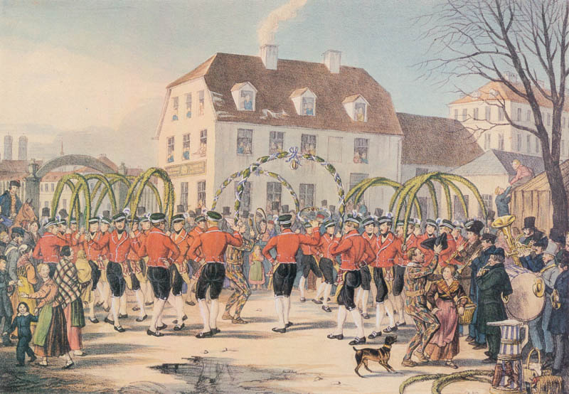 Schäfflertanz beim Gasthaus Zum Stachusgarten