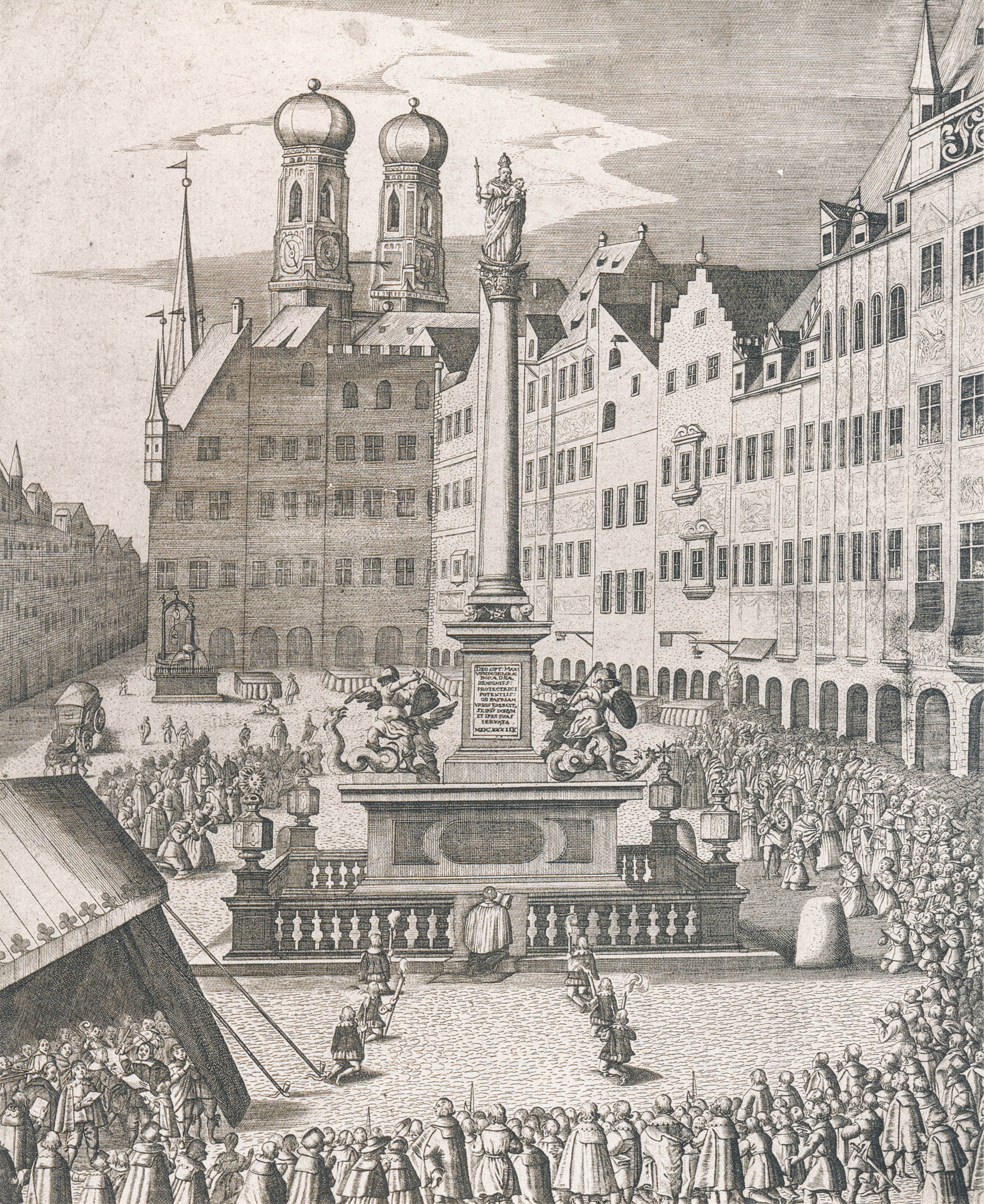 Feierliche Andacht an der Mariensäule