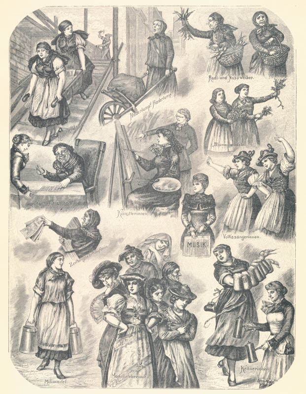 Münchner Frauentypen um 1900