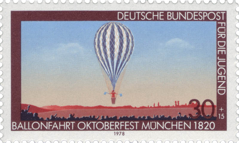 Briefmarke - Ballonfahrt auf dem Oktoberfest
