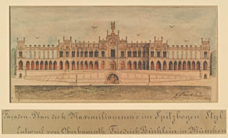  – Fassadenplan - Maximilianeum im Spitzbogenstil