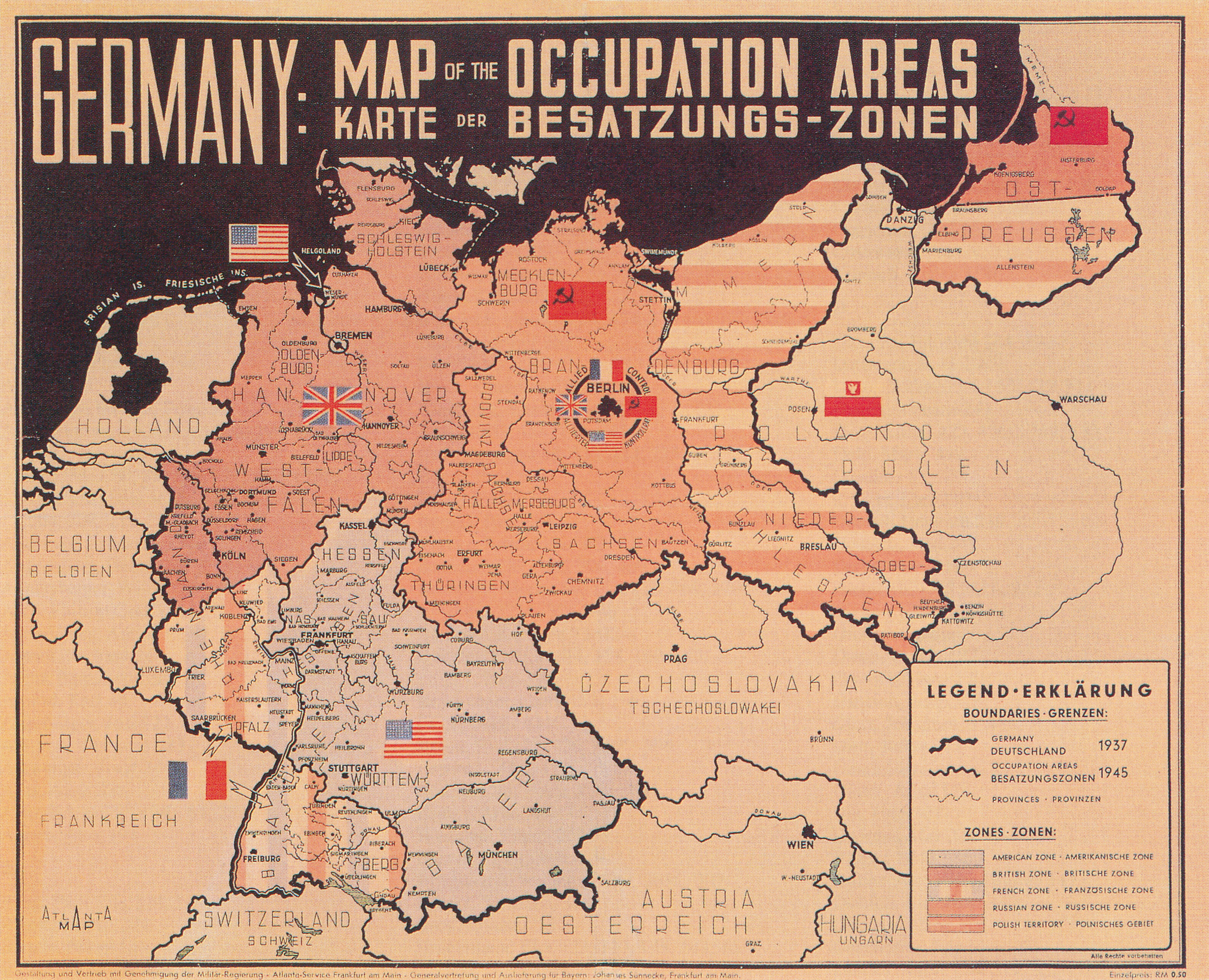 Plan der Besatzungszonen
