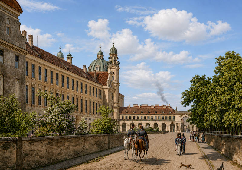 Die Königliche Residenz von der Nord-Ost Seite