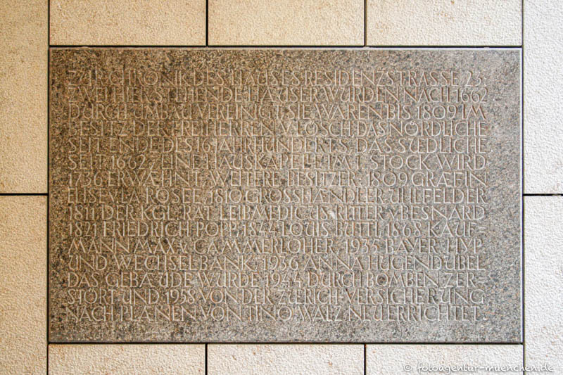 Gedenktafel - Residenzstraße 23