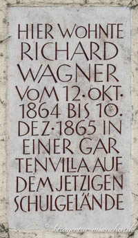 Gedenktafel für Richard Wagner – Foto aus München