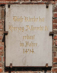 Gedenktafel - Salvatorkirche – Foto aus München