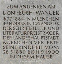 Gedenktafel - Lion Feuchtwanger – Foto aus München