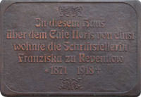 Gedenktafel - Franziska zu Reventlow – Foto aus München