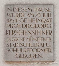 Gedenktafel - Georg Kerschensteiner – Foto aus München