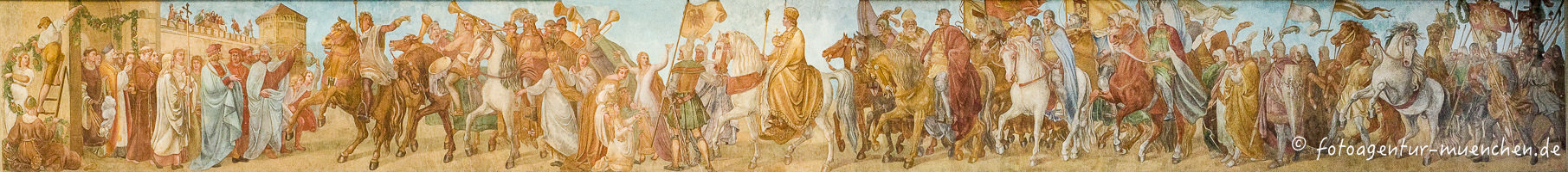 Neher Bernhard d. J., Kögl Clemens, Cornelius Peter von - Fresko - Einzug Ludwig des Bayern