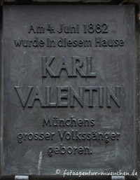 Gedenktafel - Geburtshaus von Karl Valentin – Foto aus München