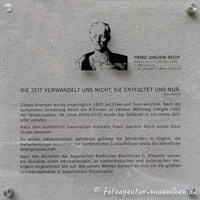 Gedenktafel für Franz Joachim Beich – Foto aus München