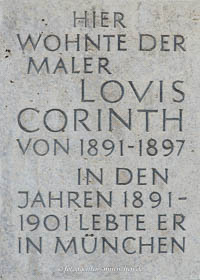 Gedenktafel - Corinth Louis – Foto aus München