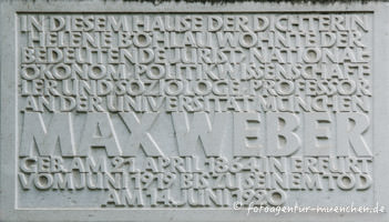 Gedenktafel für Max Weber – Foto aus München