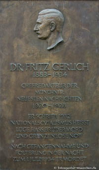 Gedenktafel - Dr Fritz Gerlich – Foto aus München
