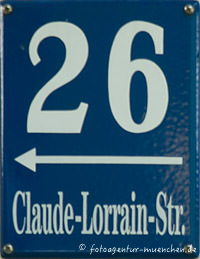Hausnummer - Claude-Lorrain-Straße – Foto aus München