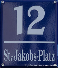 Hausnummer - St. Jakob Platz – Foto aus München