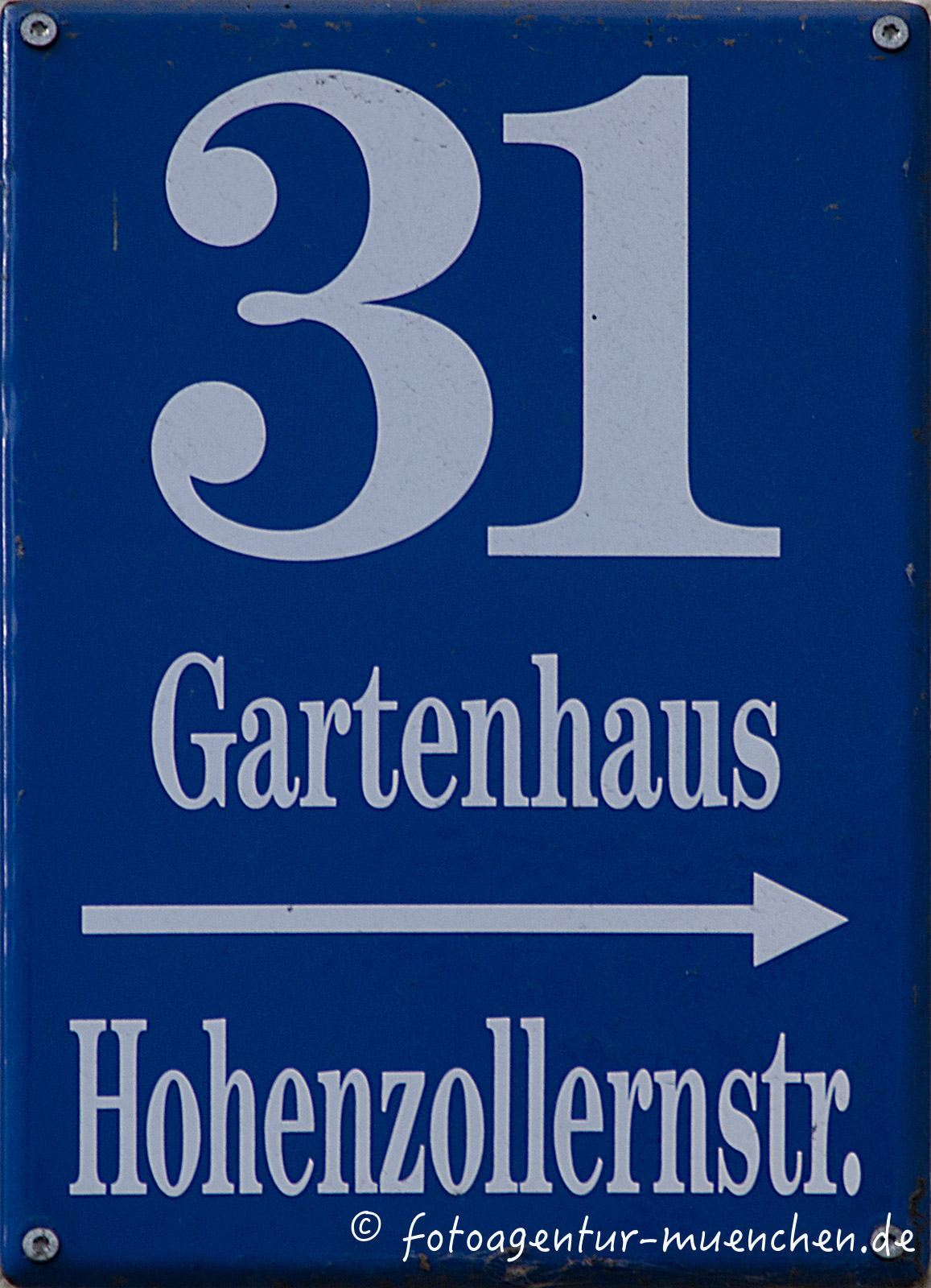 Hausnummer in der Hohenzollernstraße