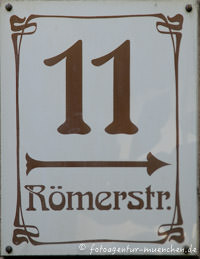 Hausnummer - Römerstraße – Foto aus München
