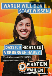 Wahlplakat Landtagswahl - Piraten – Foto aus München