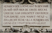 Gedenktafel - Ludwigsbrücke – Foto aus München
